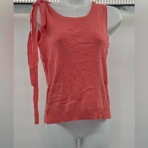 Carole Little Coral Tank Top Women's Sleeveless Single Bow Size S